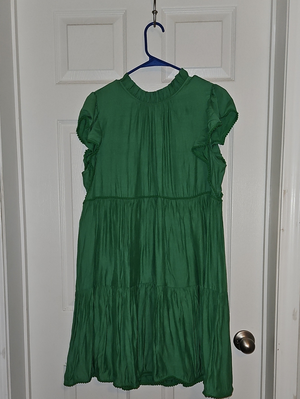 Green Ruffle-Sleeve Dress